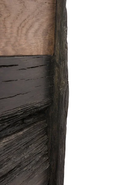 Textura de fundo isolado de madeira, árvore composta de diferentes peças — Fotografia de Stock