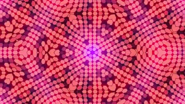 Fondo caleidoscópico azul fractal. Movimiento de fondo con diseño fractal. Disco espectro luces concierto spot bulbo — Vídeo de stock