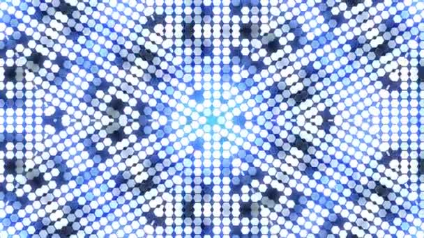 Blauwe fractal caleidoscopische achtergrond. De beweging van de achtergrond met fractal design. Disco spectrum lichten concert spot lamp — Stockvideo
