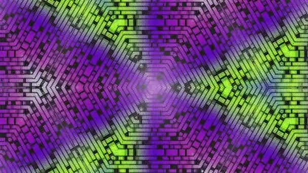 Καλειδοσκοπική Fractal μπλε φόντο. Κίνηση φόντο με σχέδιο φράκταλ. Φώτα ντίσκο φάσματος συναυλία πλακάτα λάμπα — Αρχείο Βίντεο