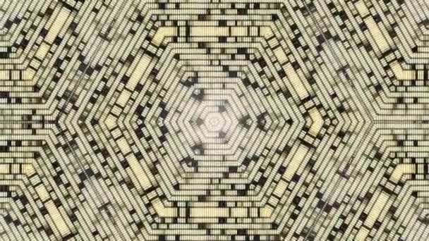 Fraktal blå kalejdoskopisk bakgrund. Bakgrunden rörelse med fractal design. Disco spectrum lampor konsert spot lampa — Stockvideo