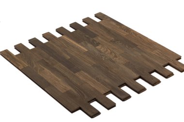 İzole görüntü üzerinde meşe eski karanlık parke