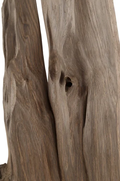 Velho pedaço de madeira sobre um fundo branco, textura de madeira — Fotografia de Stock