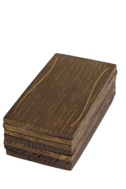 Beyaz arka planda, eski ağaç ahşap kartvizit