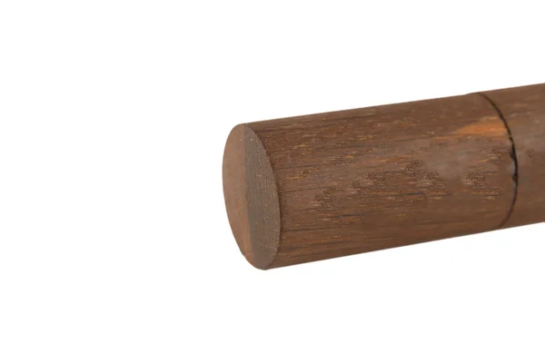 Bolígrafo de madera con un tubo para almacenar sobre un fondo blanco — Foto de Stock