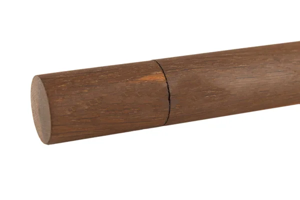 Caneta esferográfica de madeira com um tubo para armazenamento em um fundo branco — Fotografia de Stock