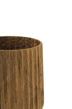 ahşap el sanatları kupa, kase, kaşık, kaşık toz beyaz arka plan üzerinde.