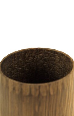 ahşap el sanatları kupa, kase, kaşık, kaşık toz beyaz arka plan üzerinde.