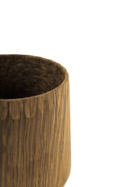 ahşap el sanatları kupa, kase, kaşık, kaşık toz beyaz arka plan üzerinde.