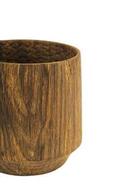 ahşap el sanatları kupa, kase, kaşık, kaşık toz beyaz arka plan üzerinde.