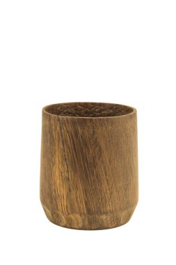 ahşap el sanatları kupa, kase, kaşık, kaşık toz beyaz arka plan üzerinde.