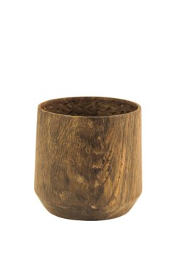 ahşap el sanatları kupa, kase, kaşık, kaşık toz beyaz arka plan üzerinde.