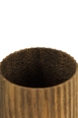 ahşap el sanatları kupa, kase, kaşık, kaşık toz beyaz arka plan üzerinde.