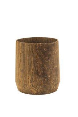 ahşap el sanatları kupa, kase, kaşık, kaşık toz beyaz arka plan üzerinde.