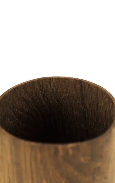 木製工芸品のカップ、ボウル、スプーン、白い背景の上のスクープ. — ストック写真