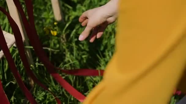 Registo do registo de saída com flores frescas — Vídeo de Stock