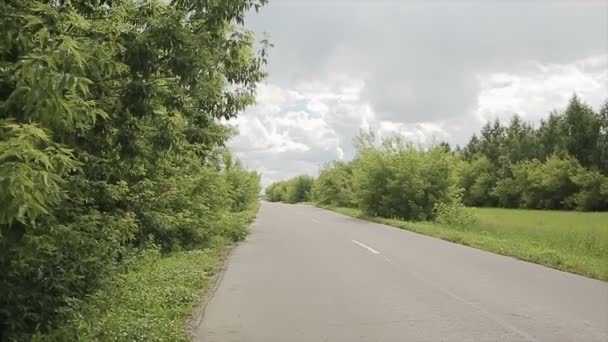 Carros dirigem ao longo da estrada — Vídeo de Stock