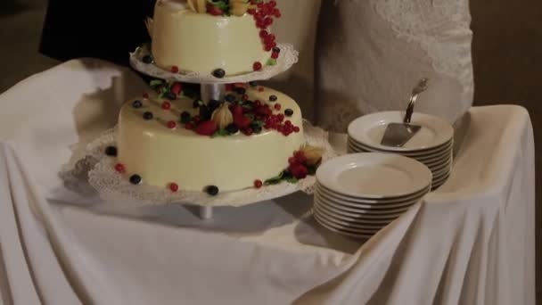 Beau gâteau lors de l'événement festif — Video