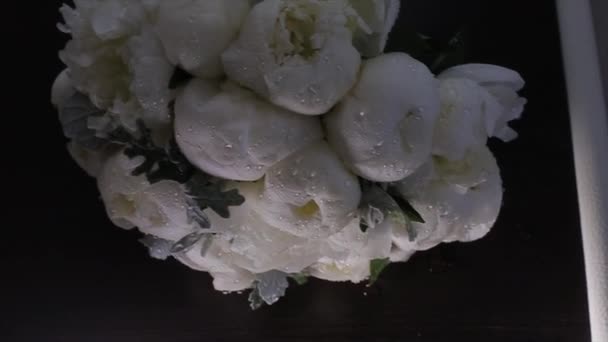 婚礼花束的美丽花朵。婚庆花 — 图库视频影像