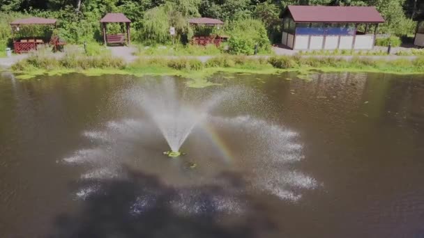 森や草地、日没柔らかな光の丘で秋の山を越え空中ドローン映像ビュー: フライト。ヨーロッパ。雄大な風景。美の世界。解像度 4 k. — ストック動画