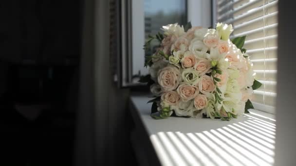 Boda ramo de flores de flowers.festive fresco ramo de flowers.wedding fresco bouquet.wedding nupcial florística — Wideo stockowe