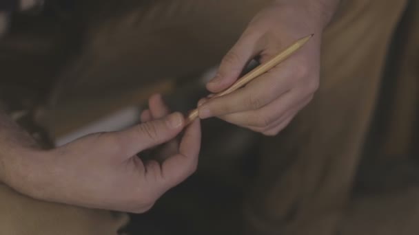 Τα χέρια ενός καλλιτέχνη με ένα μολύβι — Αρχείο Βίντεο