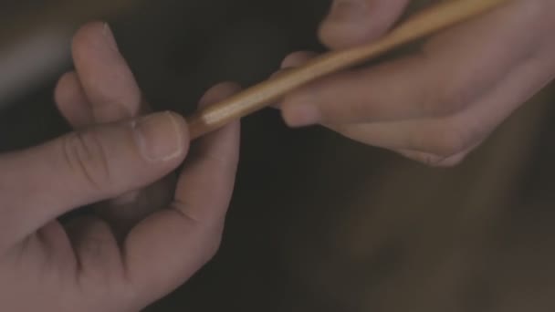 Hands of an artist with a pencil — Stock Video