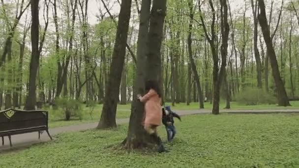 La familia juega con el niño en un hermoso día soleado — Vídeos de Stock