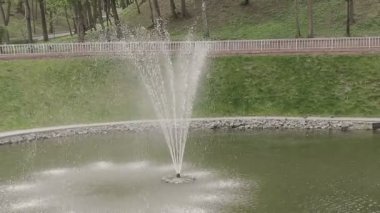Parlak güneşli bir parkta Çeşme