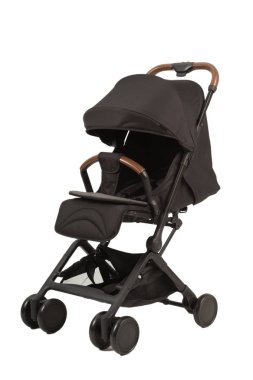 Bir bebek arabası beyaz bir arka planda, modern tasarım.