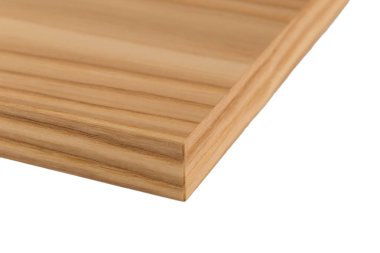 Mutfak, mobilya, önden görünüm eğimli radyal cephe. Beyaz arka plan üzerinde izole mutfak cephe.