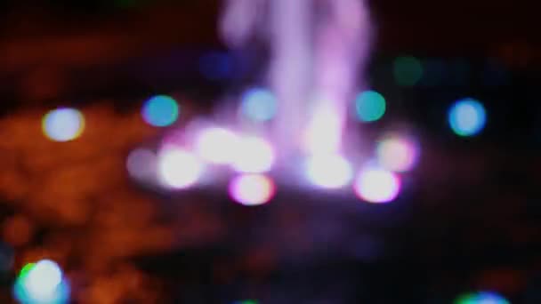 Color bokeh with light movement of the camera, colors change. — Stock Video