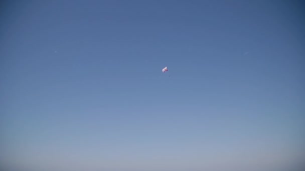 体育休闲乐趣骑降落伞在海上. — 图库视频影像