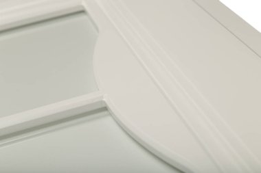 Beyaz bir çerçeve cephe mutfak için ayrıntı close-up.