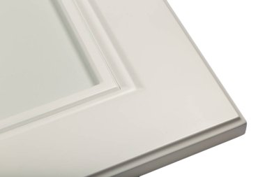 Beyaz bir çerçeve cephe mutfak için ayrıntı close-up.