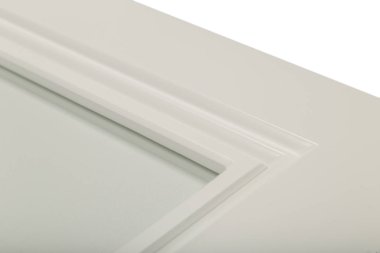 Beyaz bir çerçeve cephe mutfak için ayrıntı close-up.
