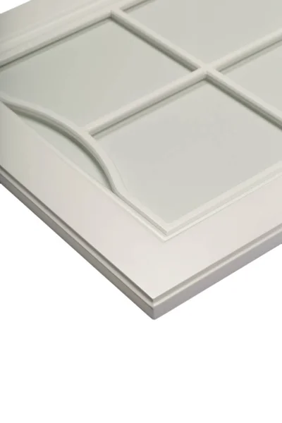 Close-up van het detail van de gevel van een wit frame voor de keuken. — Stockfoto