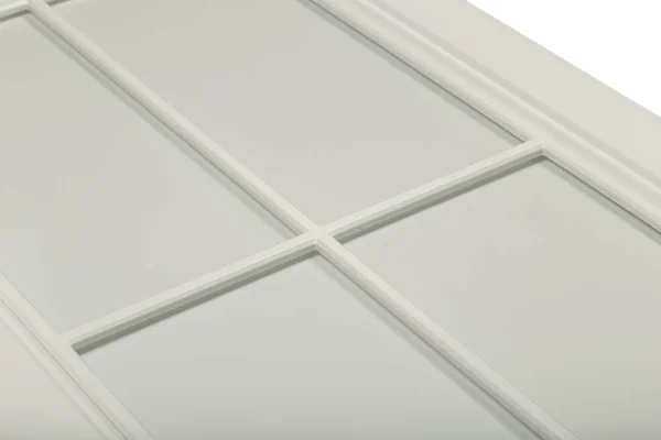 Zbliżenie detal fasada biała ramka do kuchni. — Zdjęcie stockowe