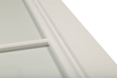 Beyaz bir çerçeve cephe mutfak için ayrıntı close-up.