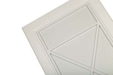 Beyaz bir çerçeve cephe mutfak için ayrıntı close-up.
