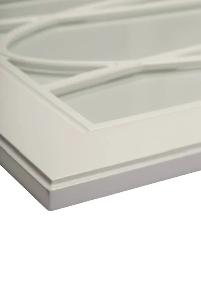 Detalj närbild av en vit ram fasad för köket. — Stockfoto