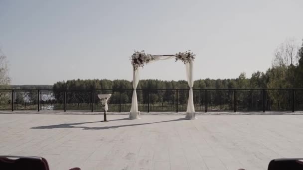 Registratie van de registratie van de uitgang, appels eerstelingsgarve hooi bloemen. — Stockvideo