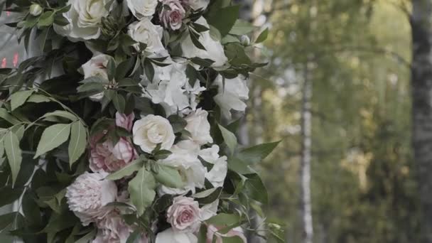 Registro de registro de salida, manzanas sheaf flores de heno . — Vídeo de stock