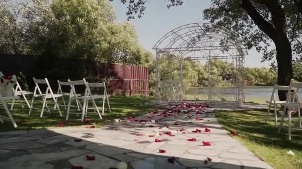 Registro de registro de salida, manzanas sheaf flores de heno . — Vídeo de stock