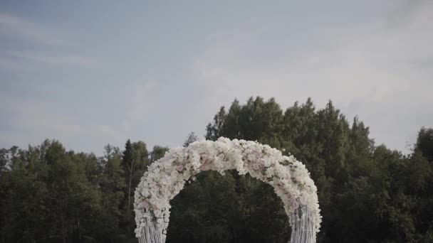 Registrazione di registrazione di uscita, fiori di fieno di covone di mele . — Video Stock