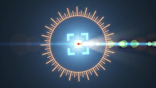 Futuristic HUD Space Sight with Optical Glare. — Stock Video