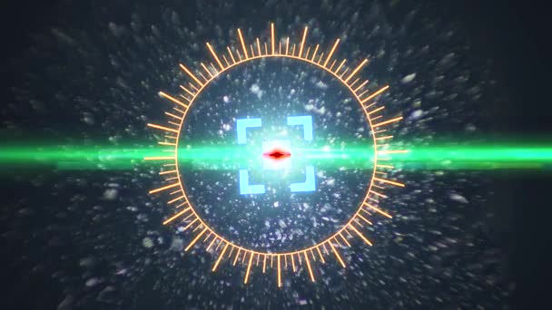 Vue spatiale futuriste du HUD avec éblouissement optique . — Video