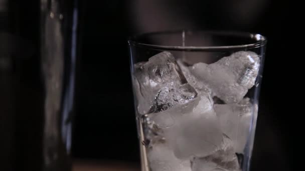 Capacity for a cocktail with ice at the bar. — Stock Video