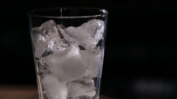 Вместимость для коктейля со льдом в баре . — стоковое видео