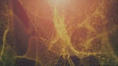 Arka plan 3d render. Rasgele boyutu ile kaotik parçacıklar.